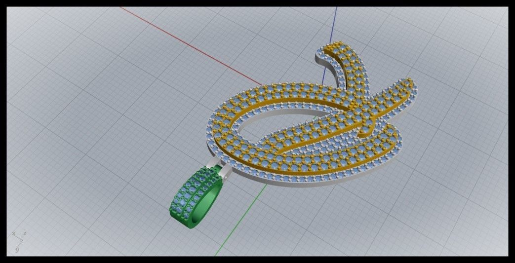 R DOUBLE CURVED FONT 3D print model_5