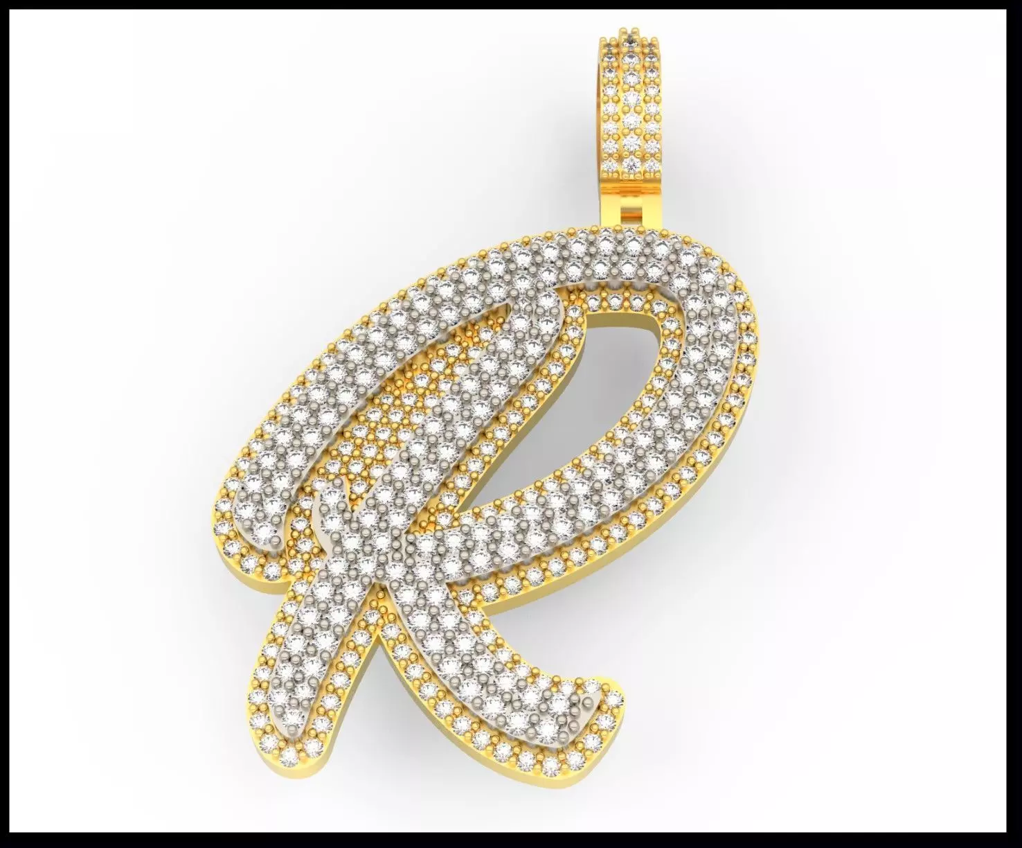 R DOUBLE CURVED FONT 3D print model_0