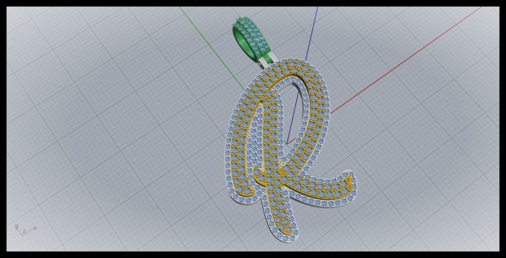 R DOUBLE CURVED FONT 3D print model_1