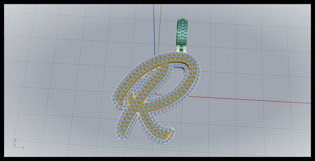 R DOUBLE CURVED FONT 3D print model_7