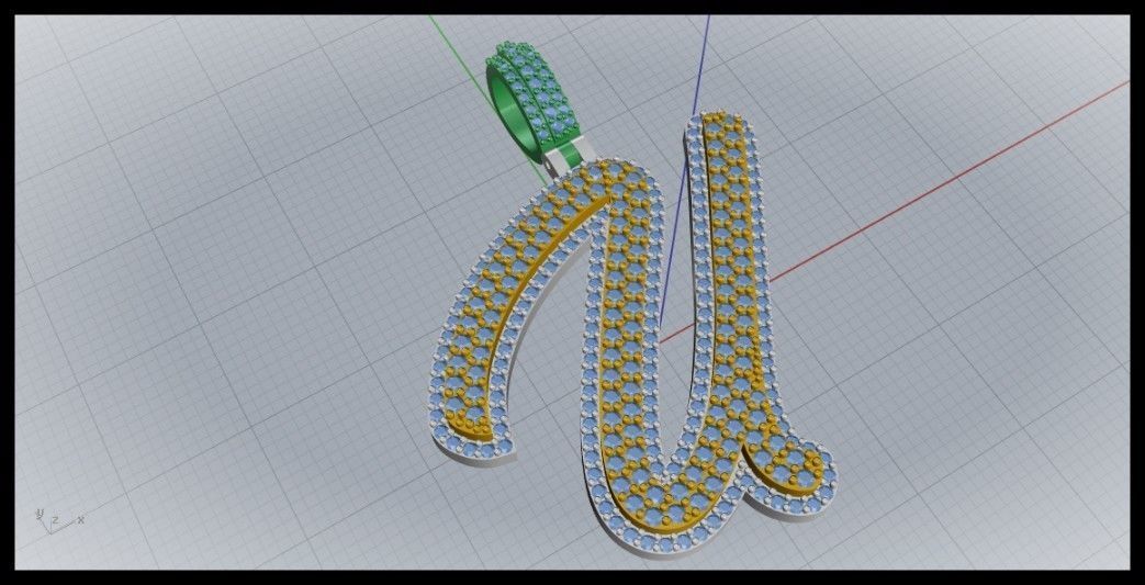 U DOUBLE CURVED FONT 3D print model_1