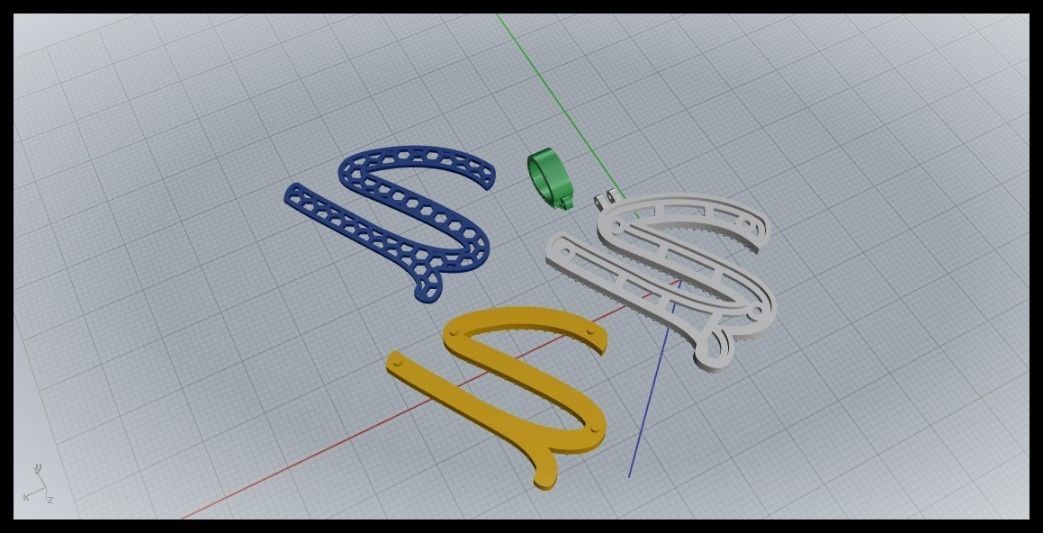 U DOUBLE CURVED FONT 3D print model_11