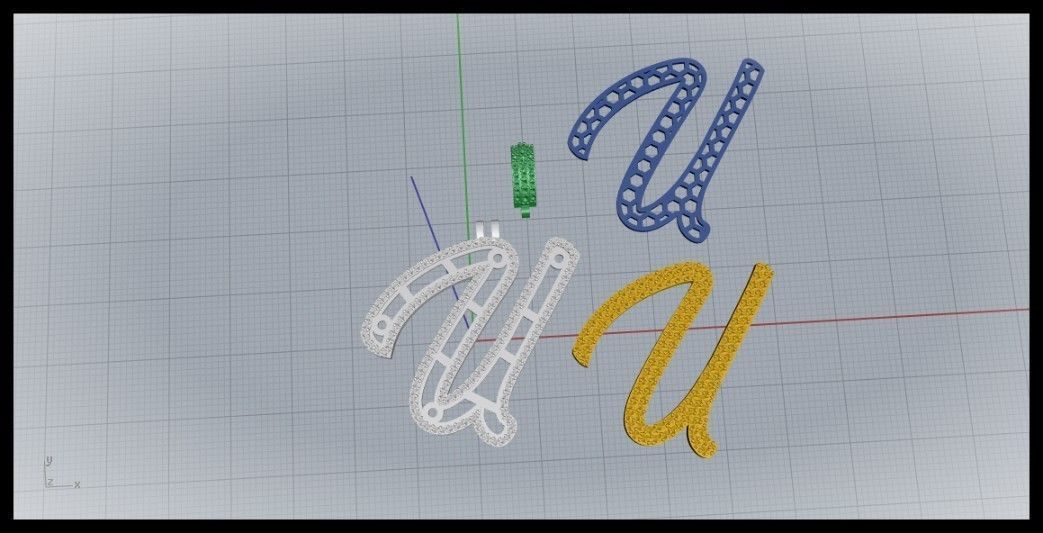 U DOUBLE CURVED FONT 3D print model_10