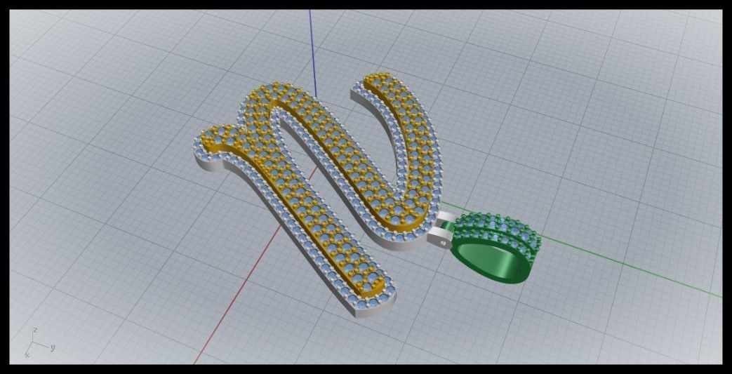 U DOUBLE CURVED FONT 3D print model_6
