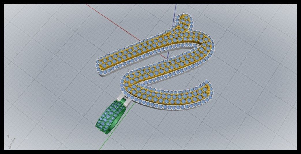 U DOUBLE CURVED FONT 3D print model_5