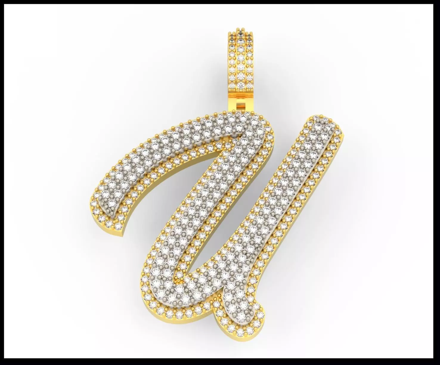 U DOUBLE CURVED FONT 3D print model_0