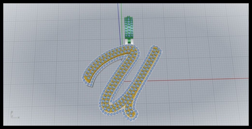 U DOUBLE CURVED FONT 3D print model_7