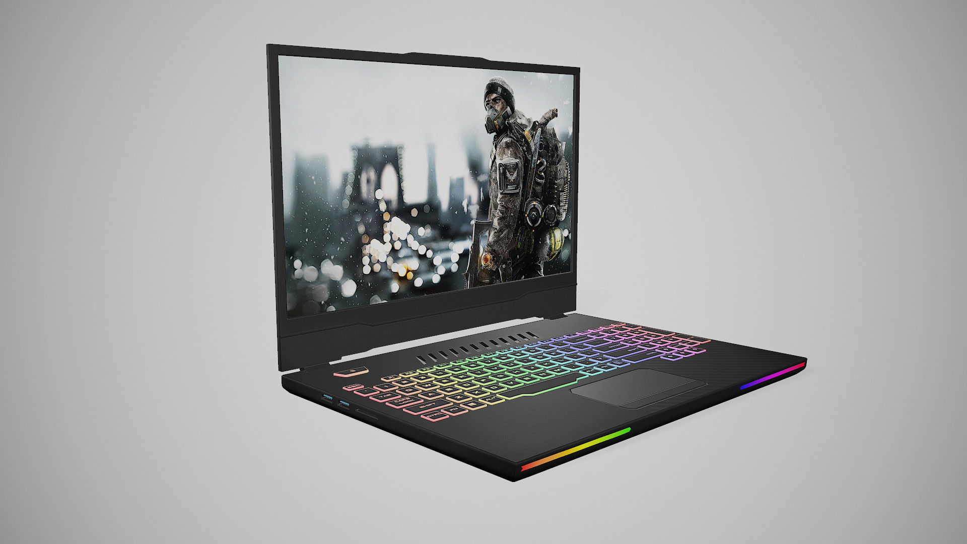 Gaming Laptop 3D Model Low-poly 3D model_2