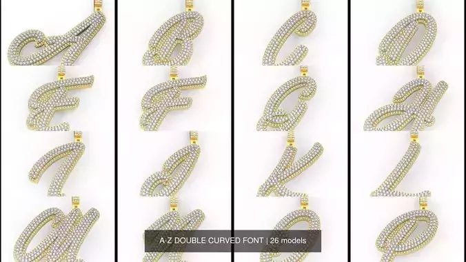 A-Z DOUBLE CURVED FONT