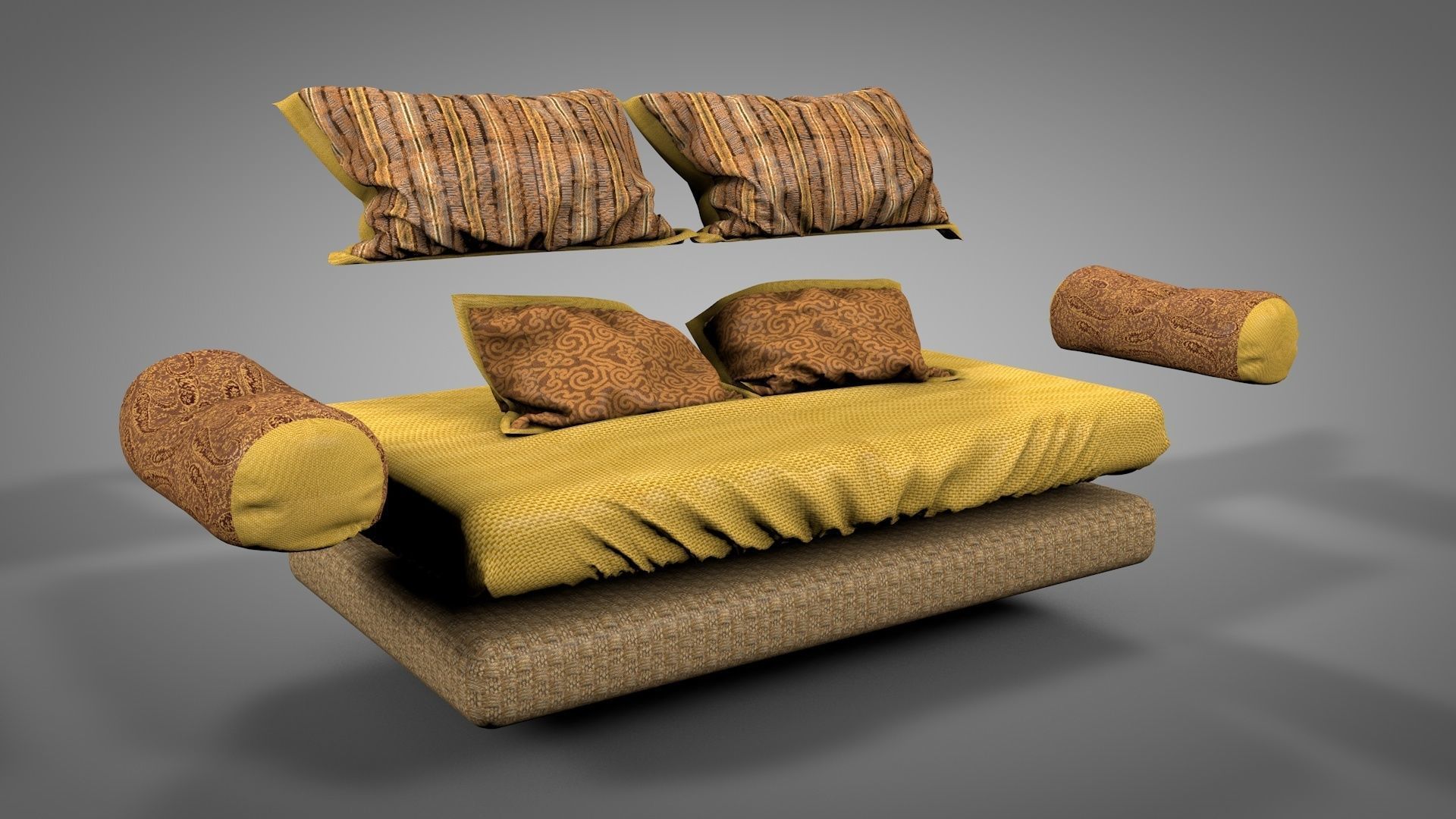 Wooden Swing Bed 3D model_24