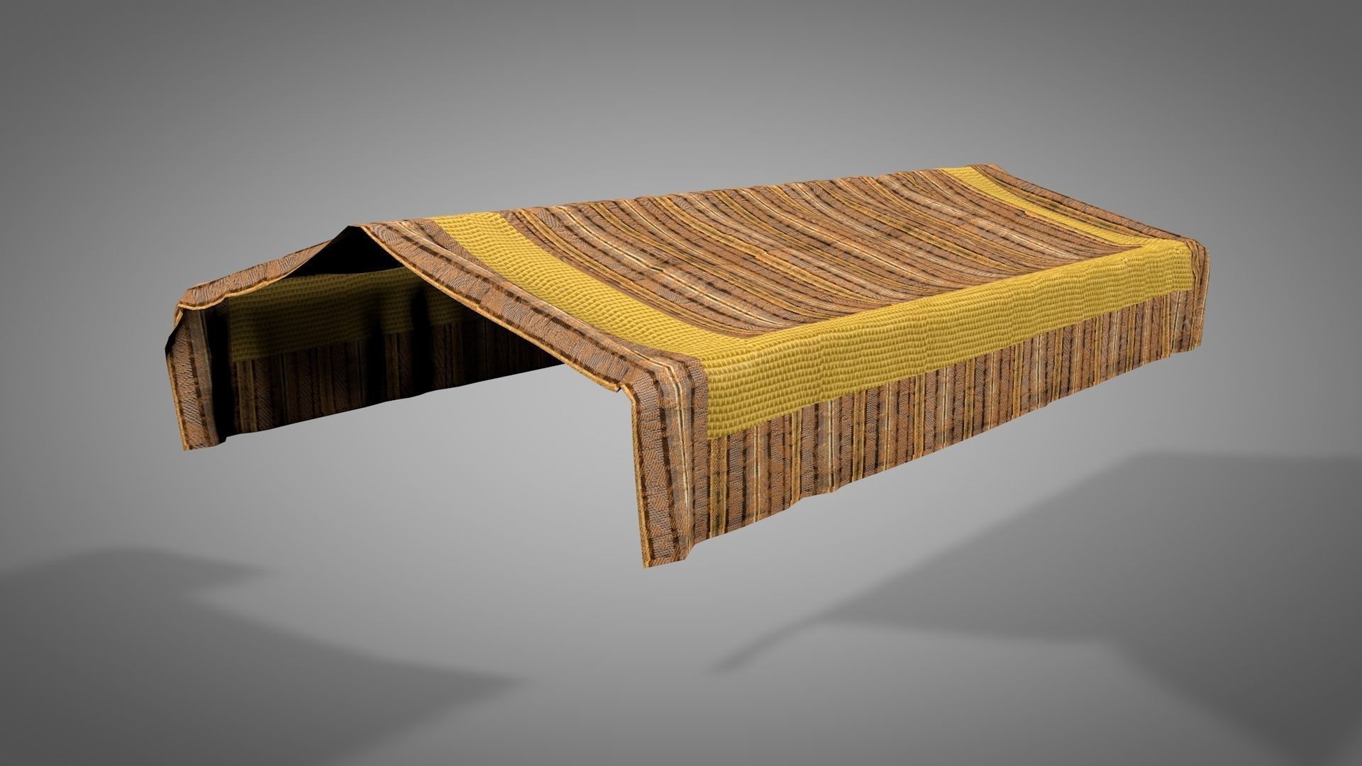 Wooden Swing Bed 3D model_25