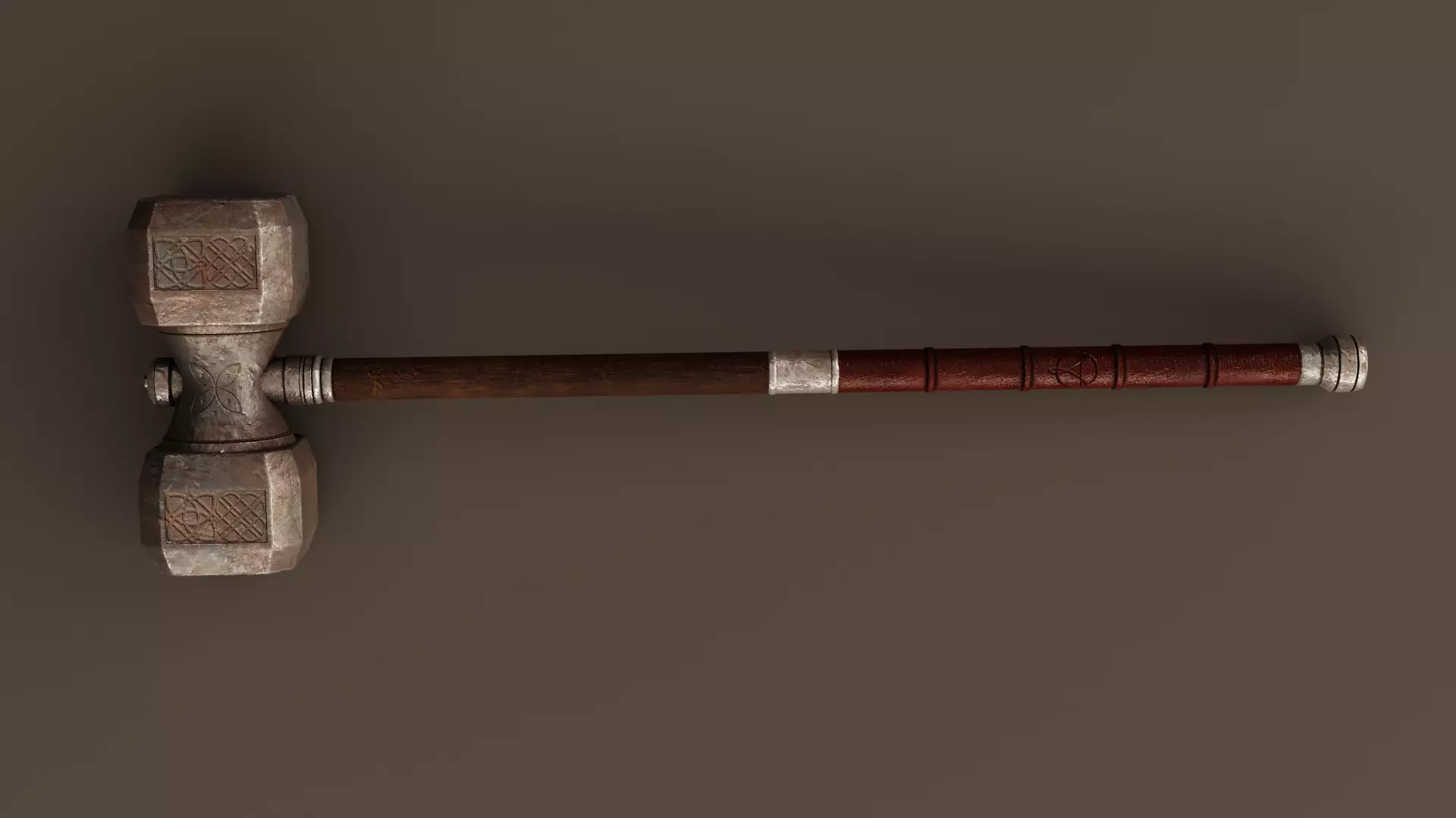 Viking War hammer Low-poly 3D model