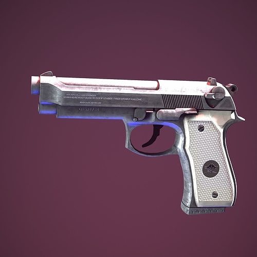 Beretta 92fs Low-poly 3D model