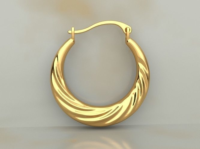 Earrings in lock  03 3D print model