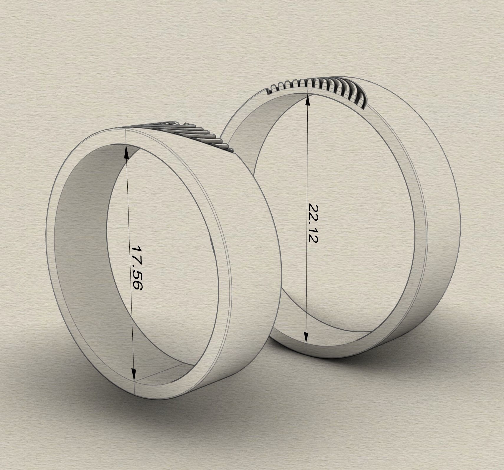 Fingerprint rings 3D print model_3