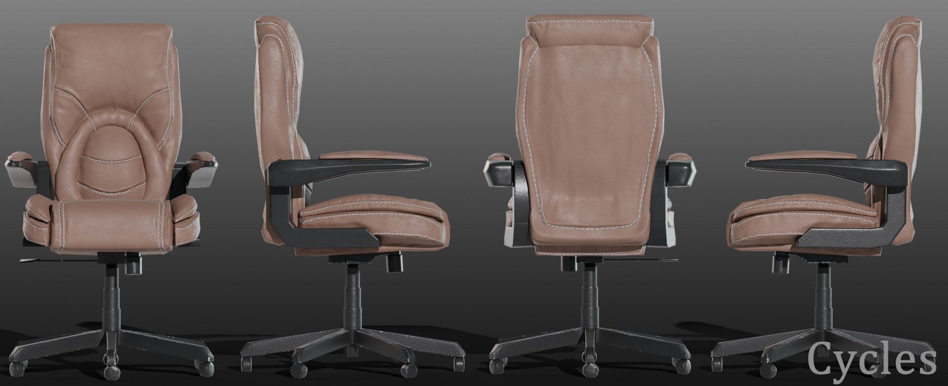 Office Chair Low-poly 3D model_5