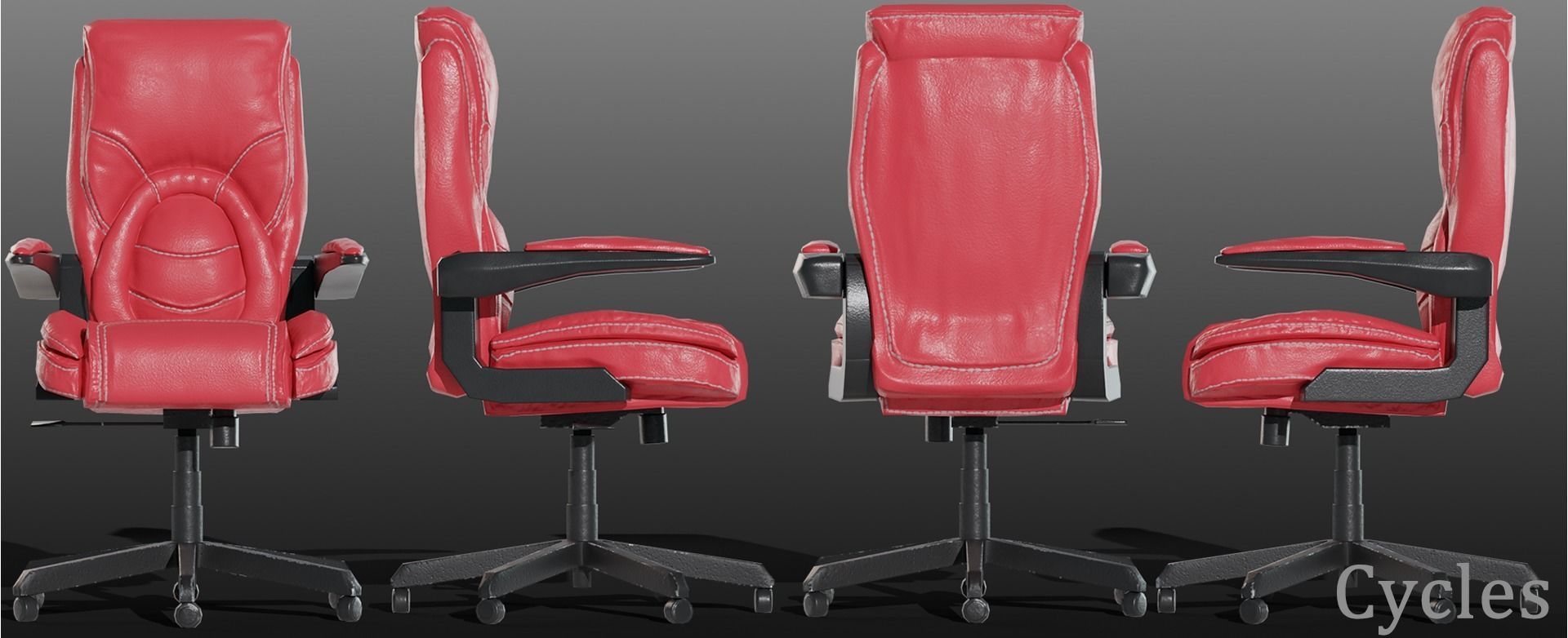 Office Chair Low-poly 3D model_7
