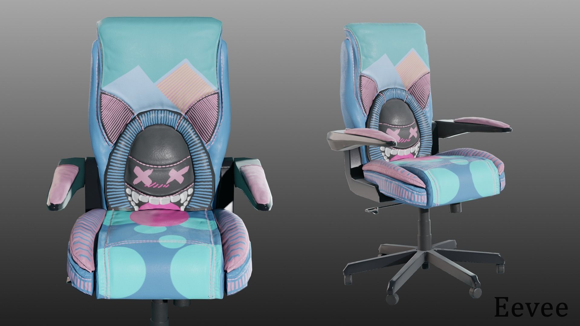 Office Chair Low-poly 3D model_10