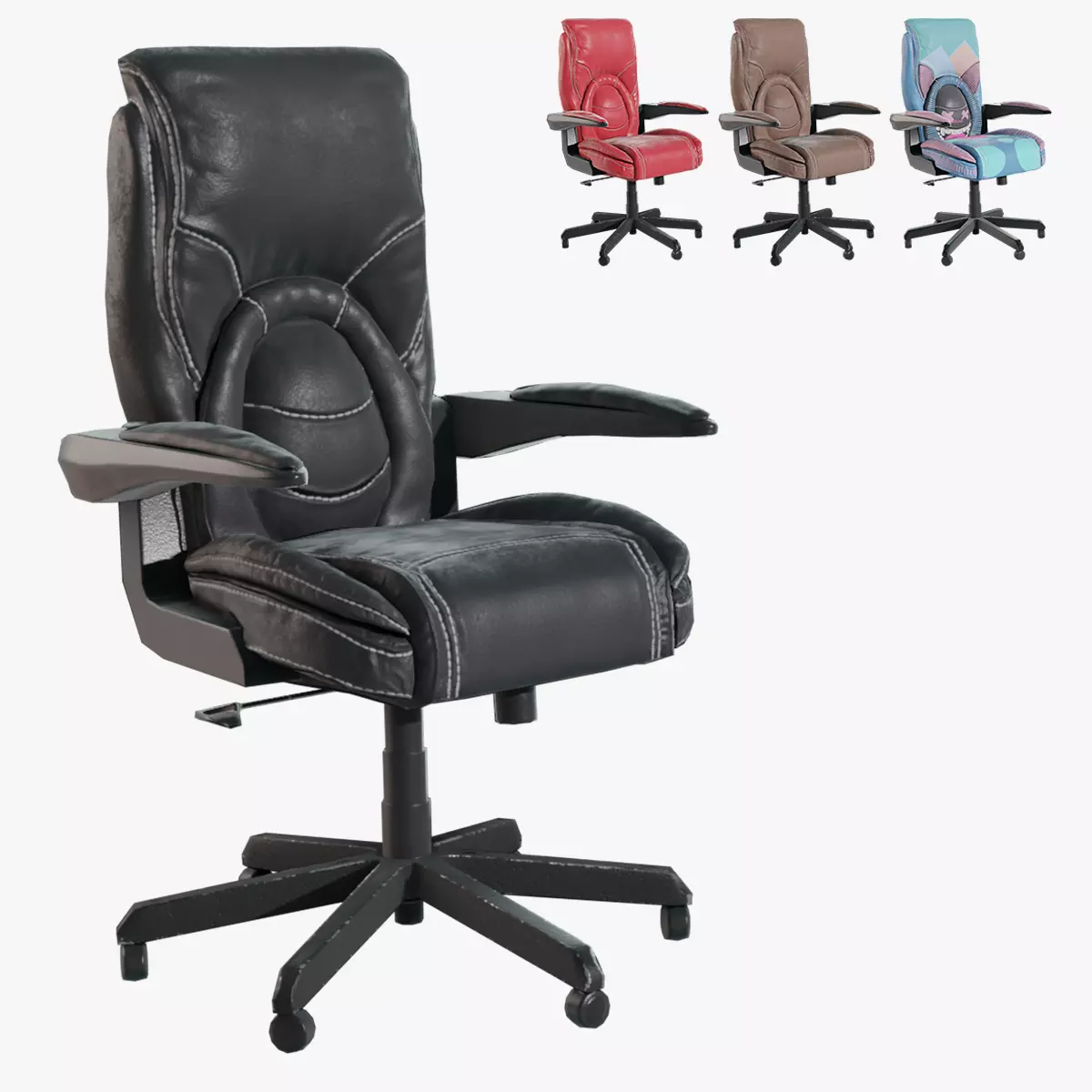 Office Chair Low-poly 3D model_0