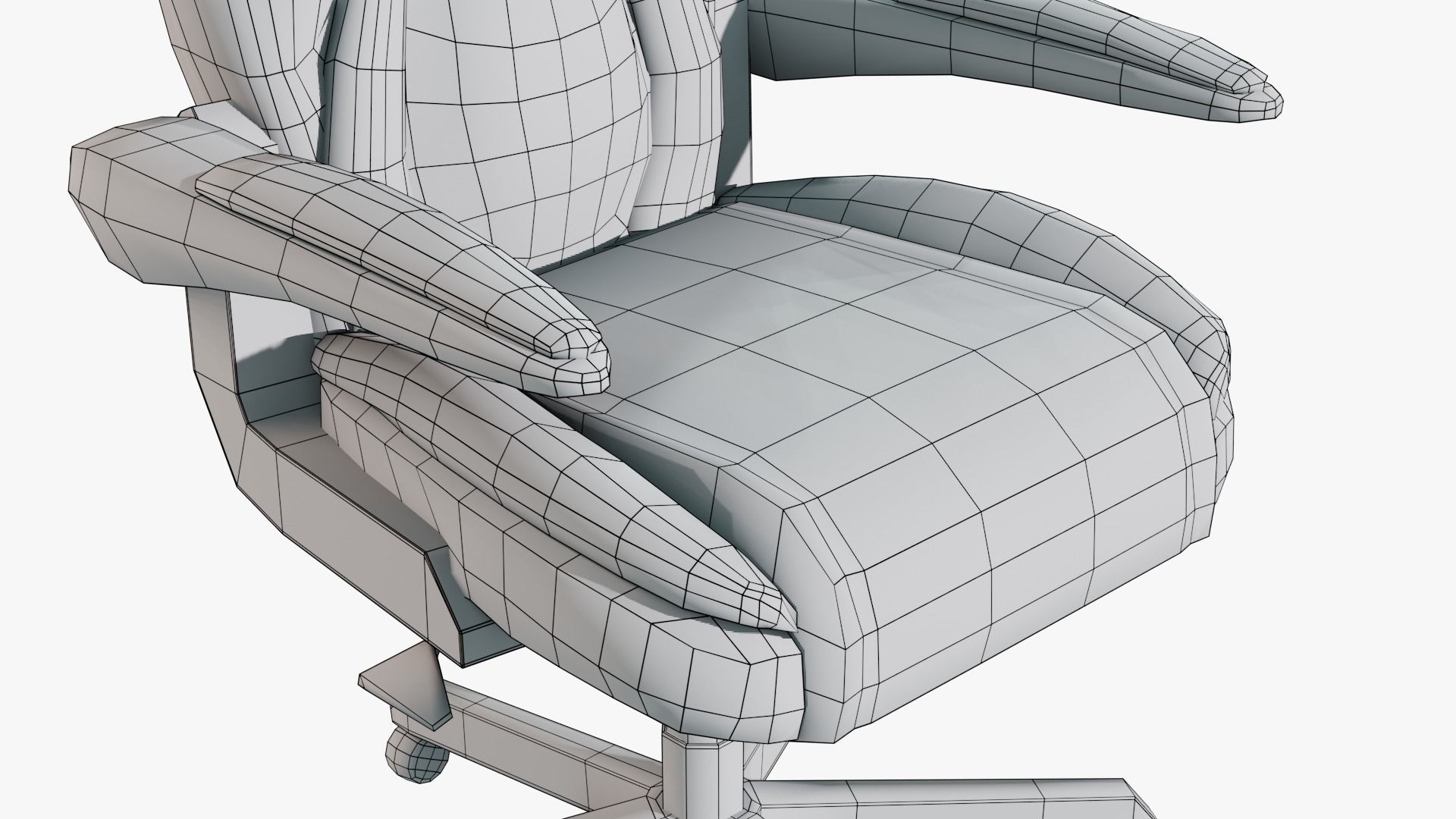 Office Chair Low-poly 3D model_3