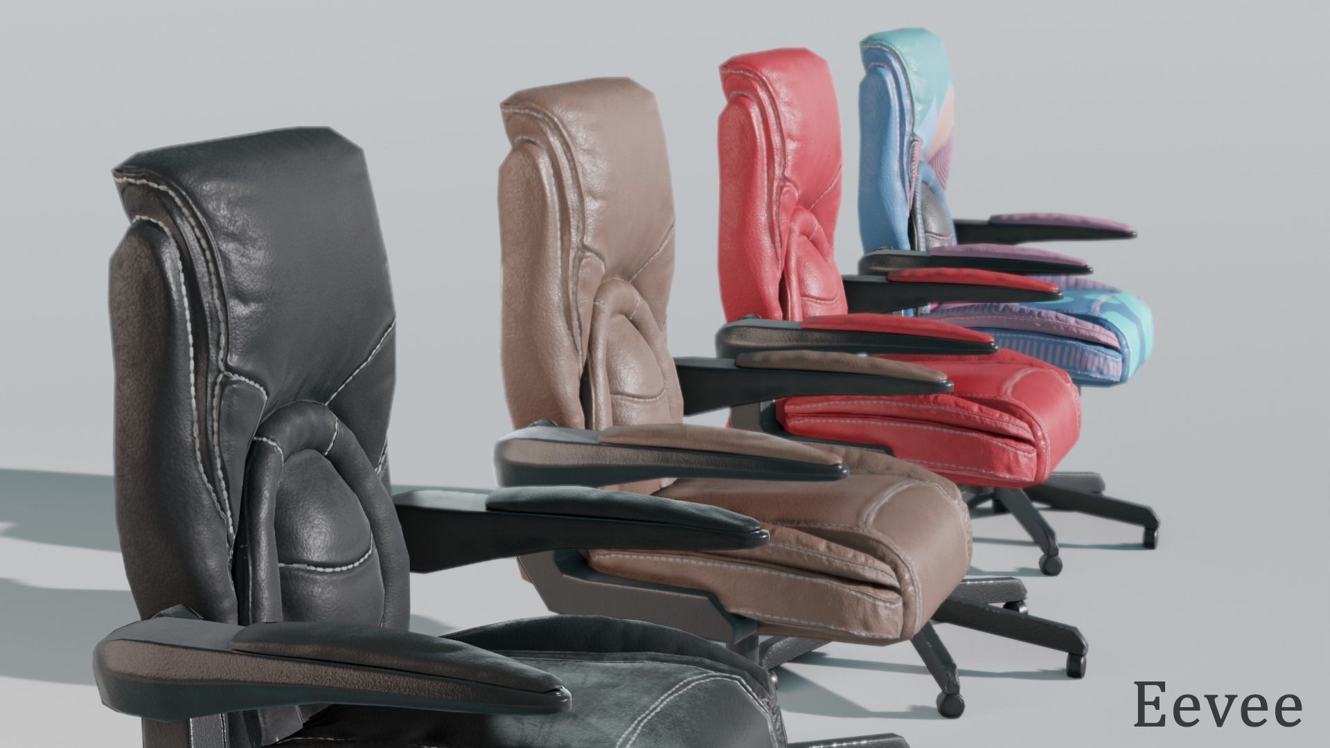 Office Chair Low-poly 3D model_1