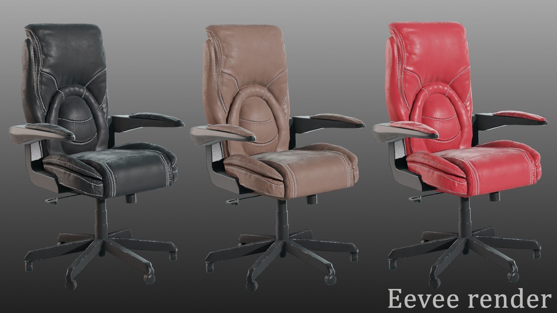 Office Chair Low-poly 3D model_9