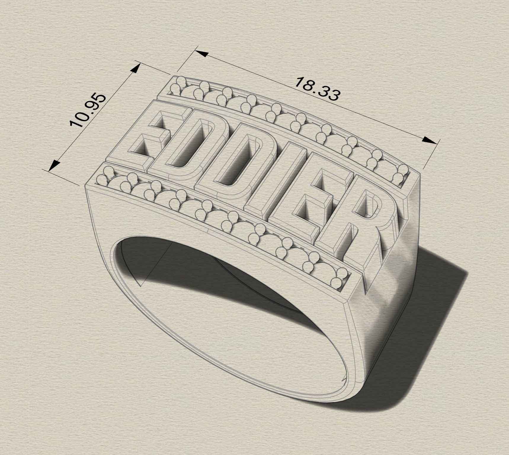 Eddier ring 3D print model_3