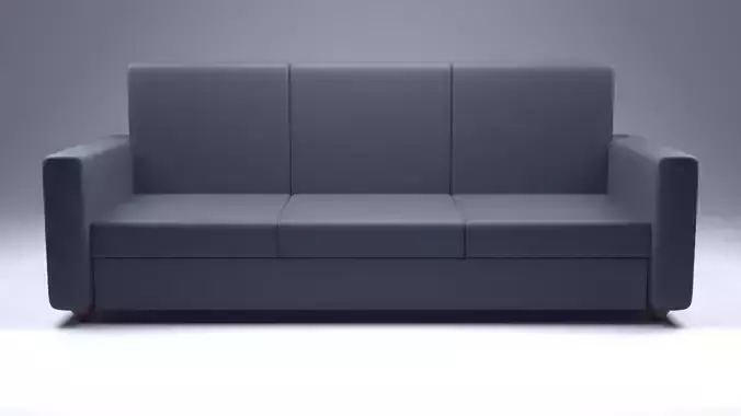 Sofa Set with PBR Textures 5 Low-poly 3D model