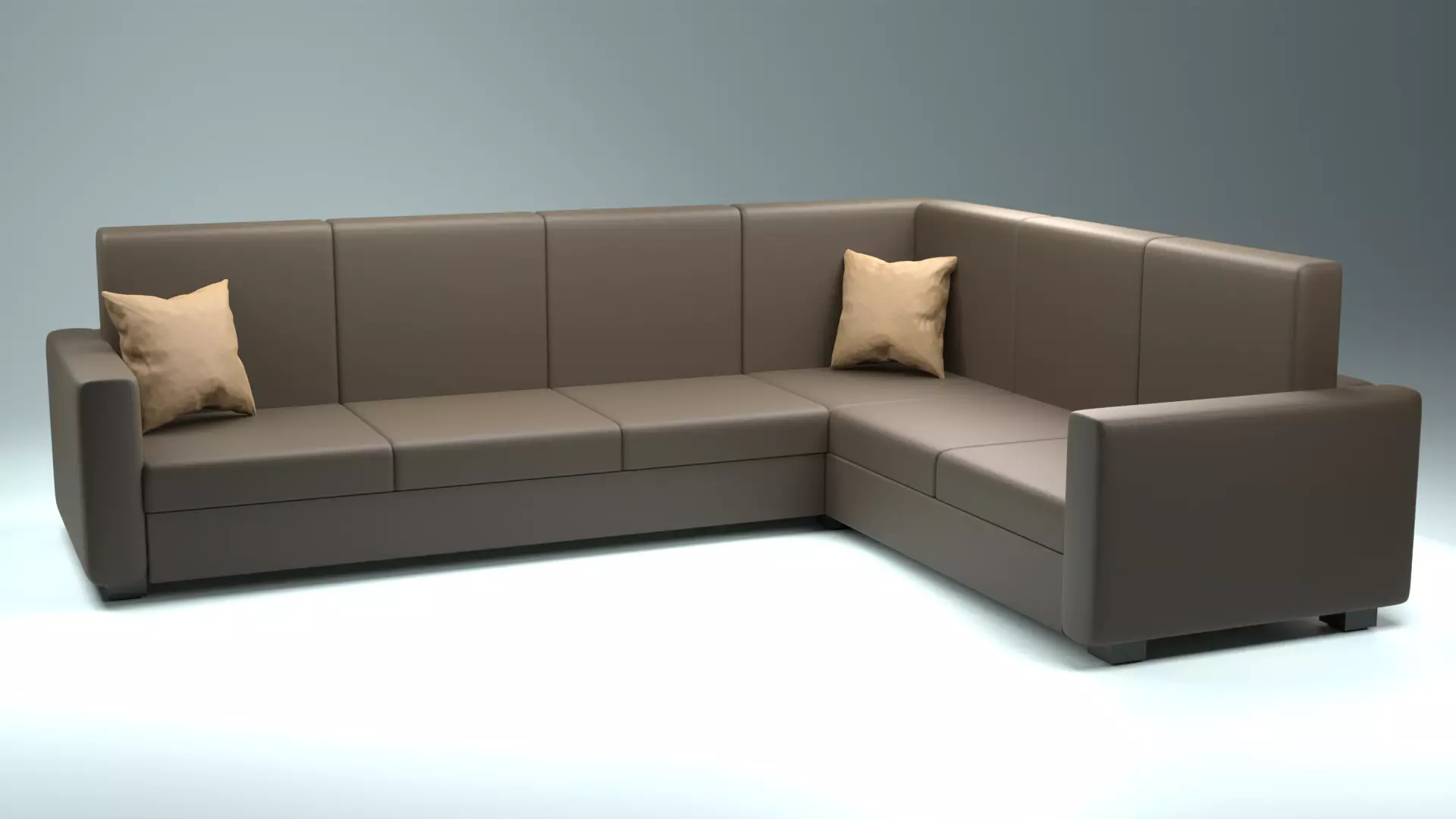 Sofa Set with PBR Textures 6 Low-poly 3D model