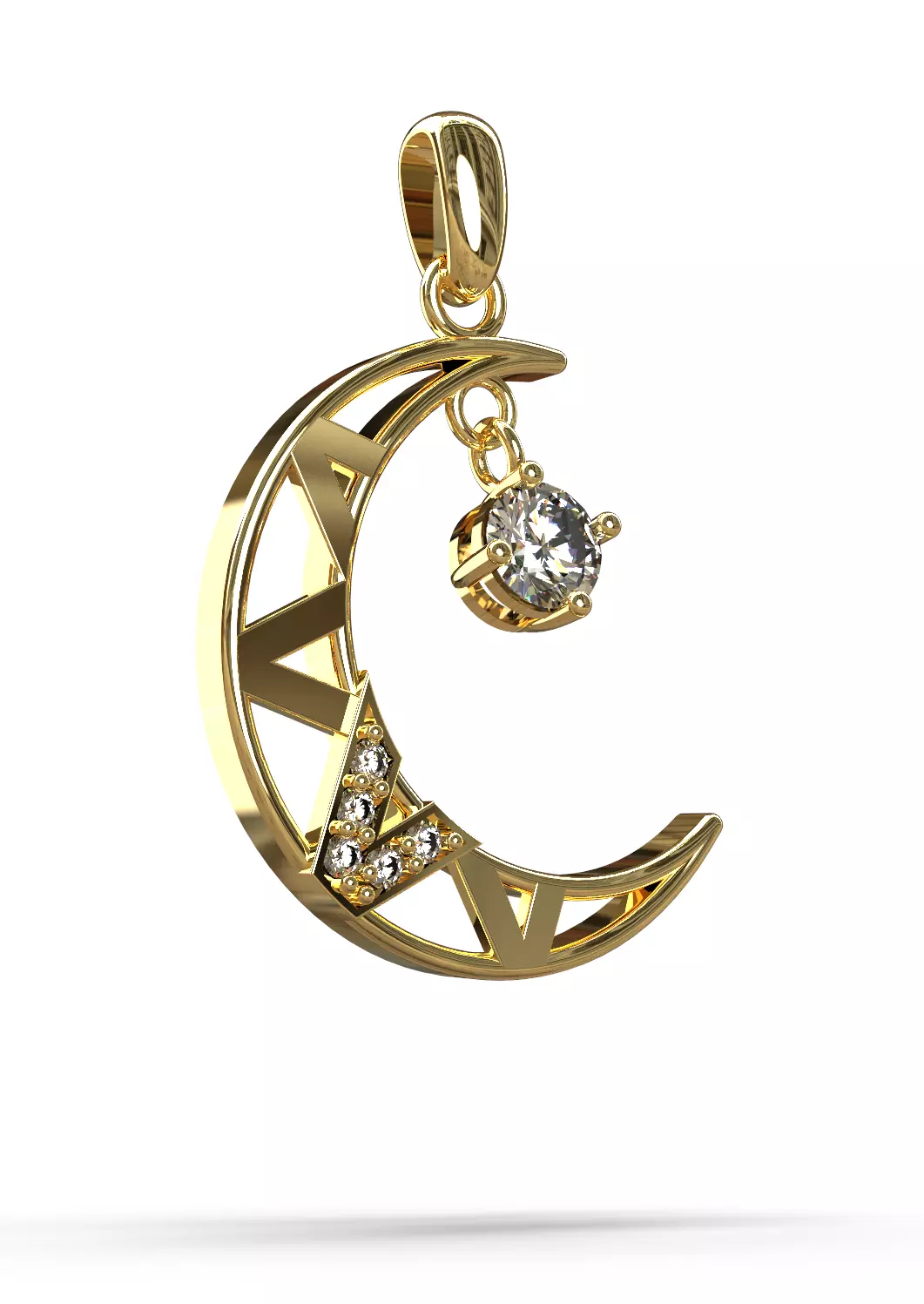 Moon pendant 3D print model