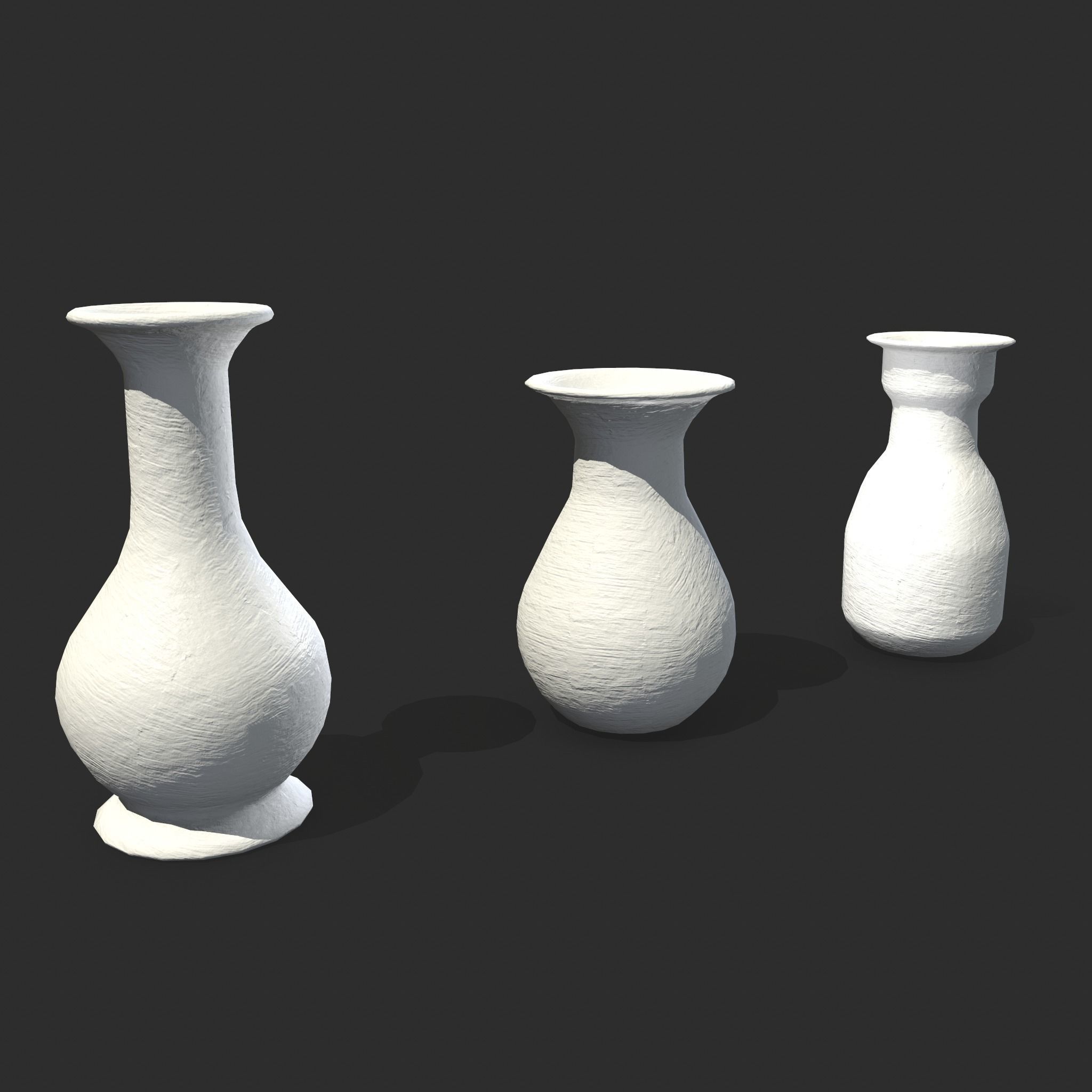 Earthenware Pottery Amphoras Low-poly 3D model_10