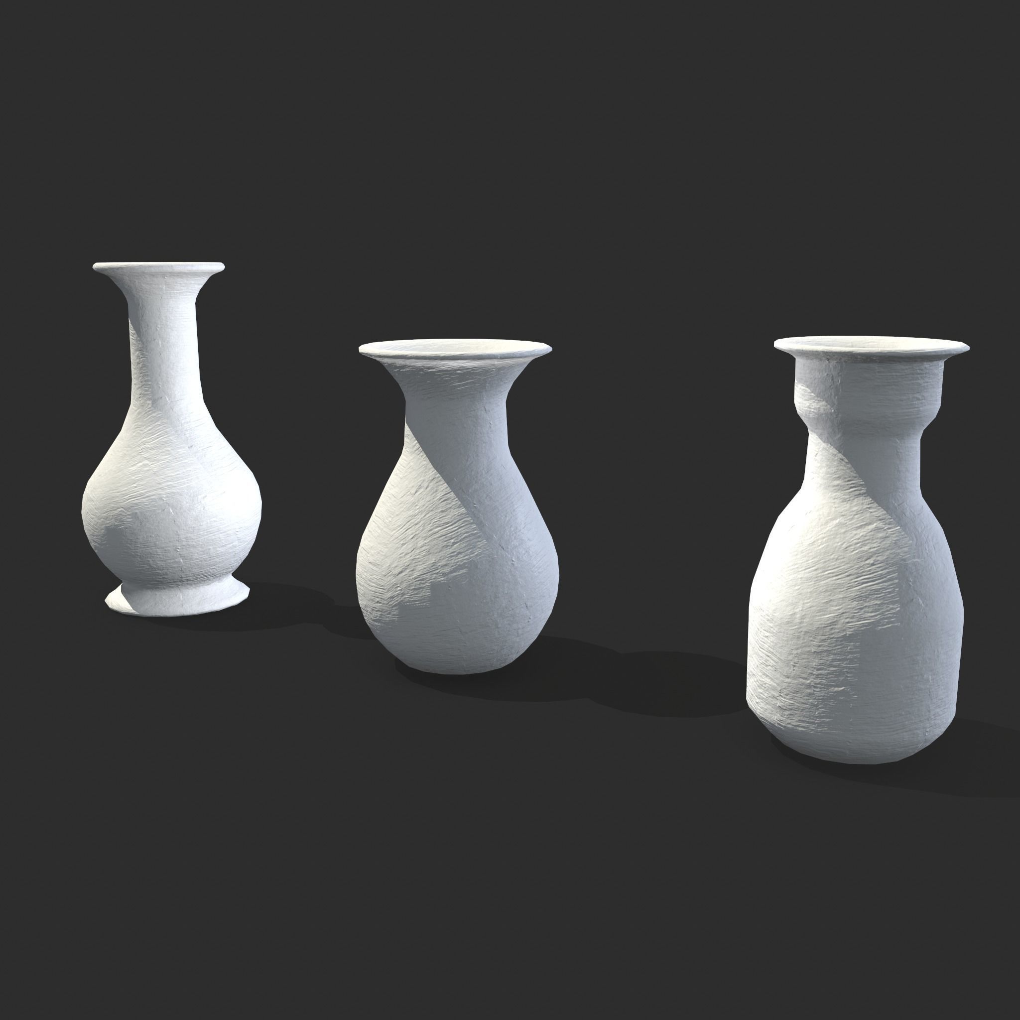 Earthenware Pottery Amphoras Low-poly 3D model_6