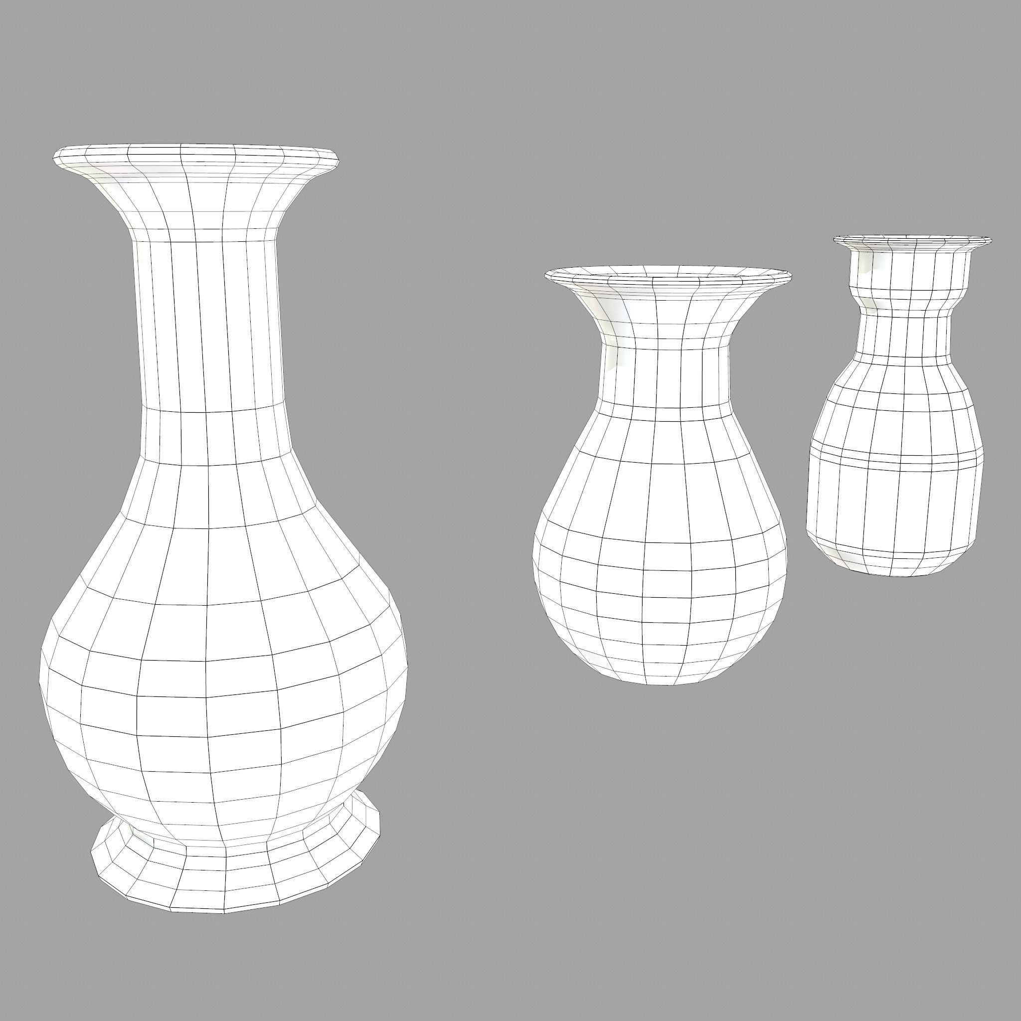 Earthenware Pottery Amphoras Low-poly 3D model_15