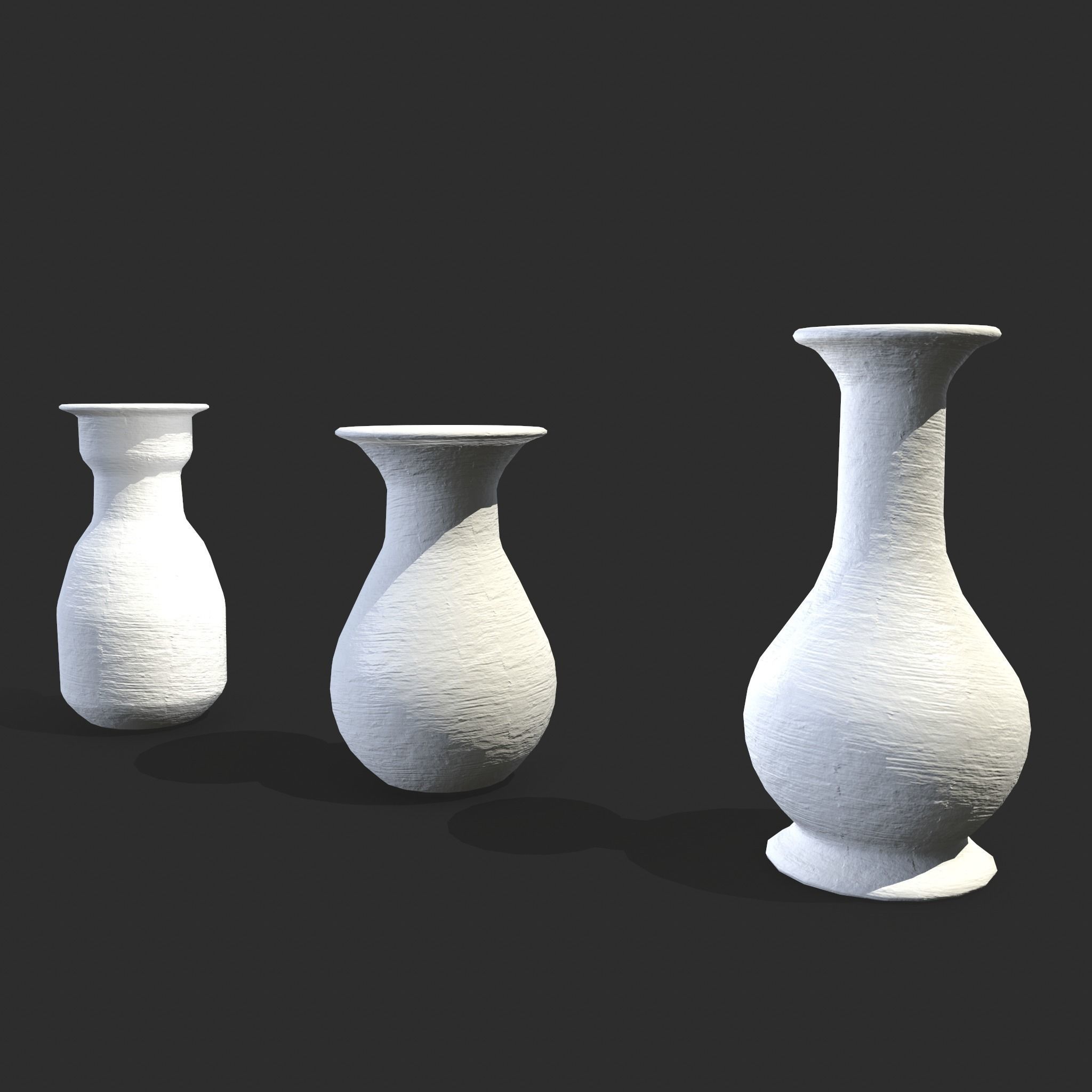 Earthenware Pottery Amphoras Low-poly 3D model_8