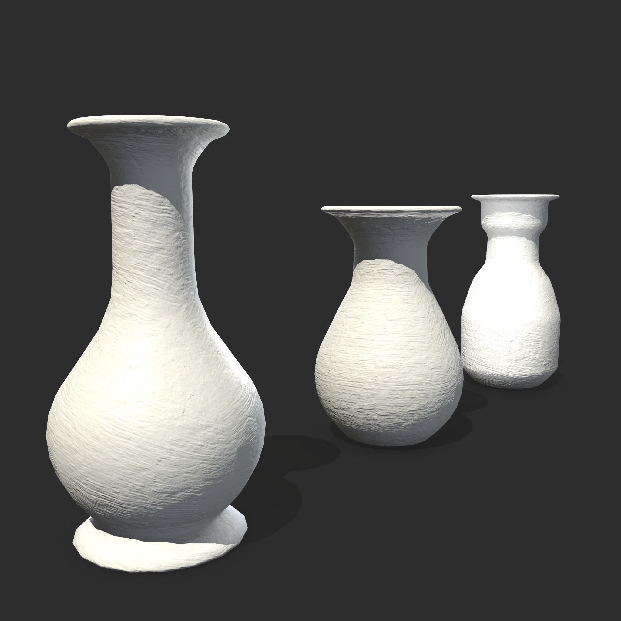 Earthenware Pottery Amphoras Low-poly 3D model_7