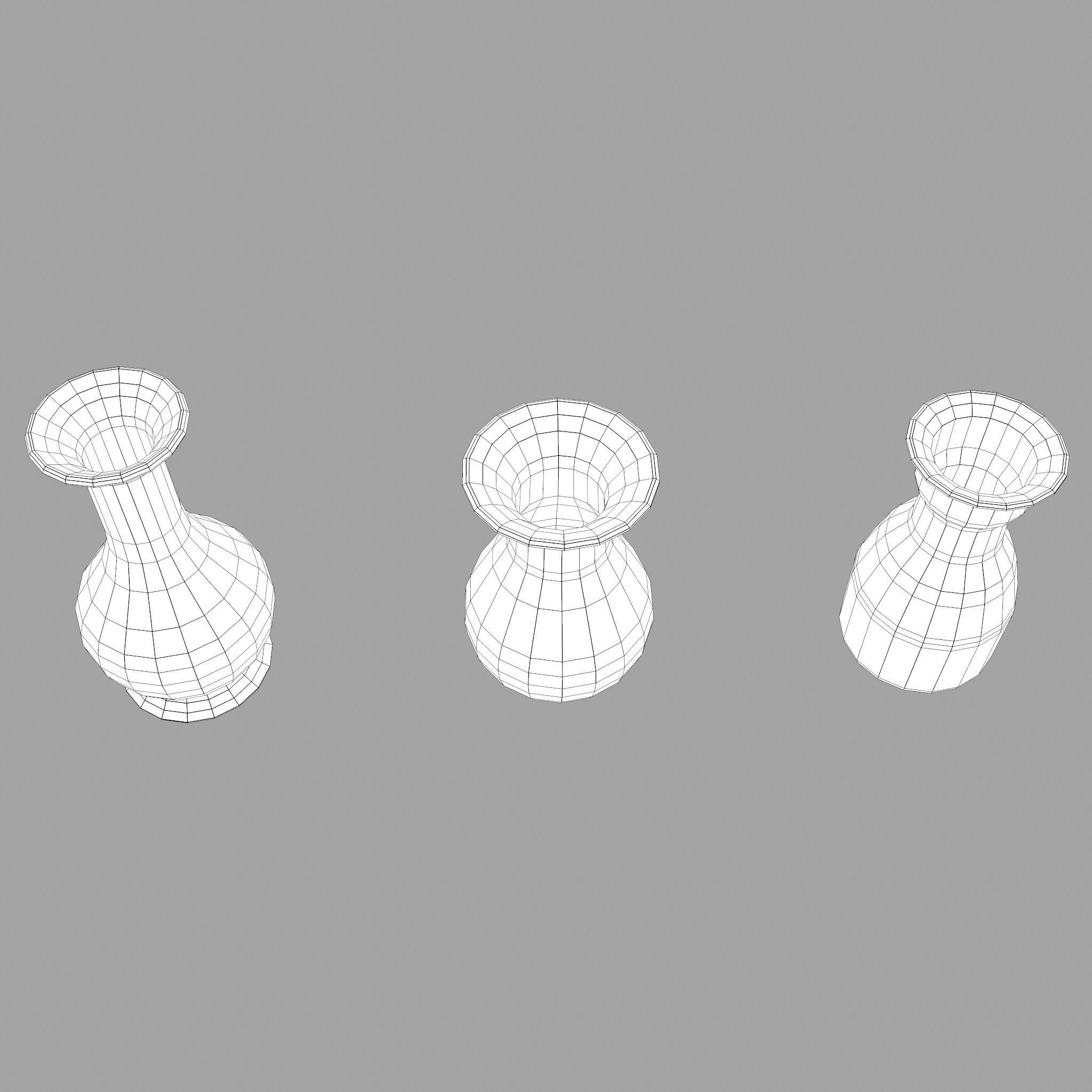 Earthenware Pottery Amphoras Low-poly 3D model_11
