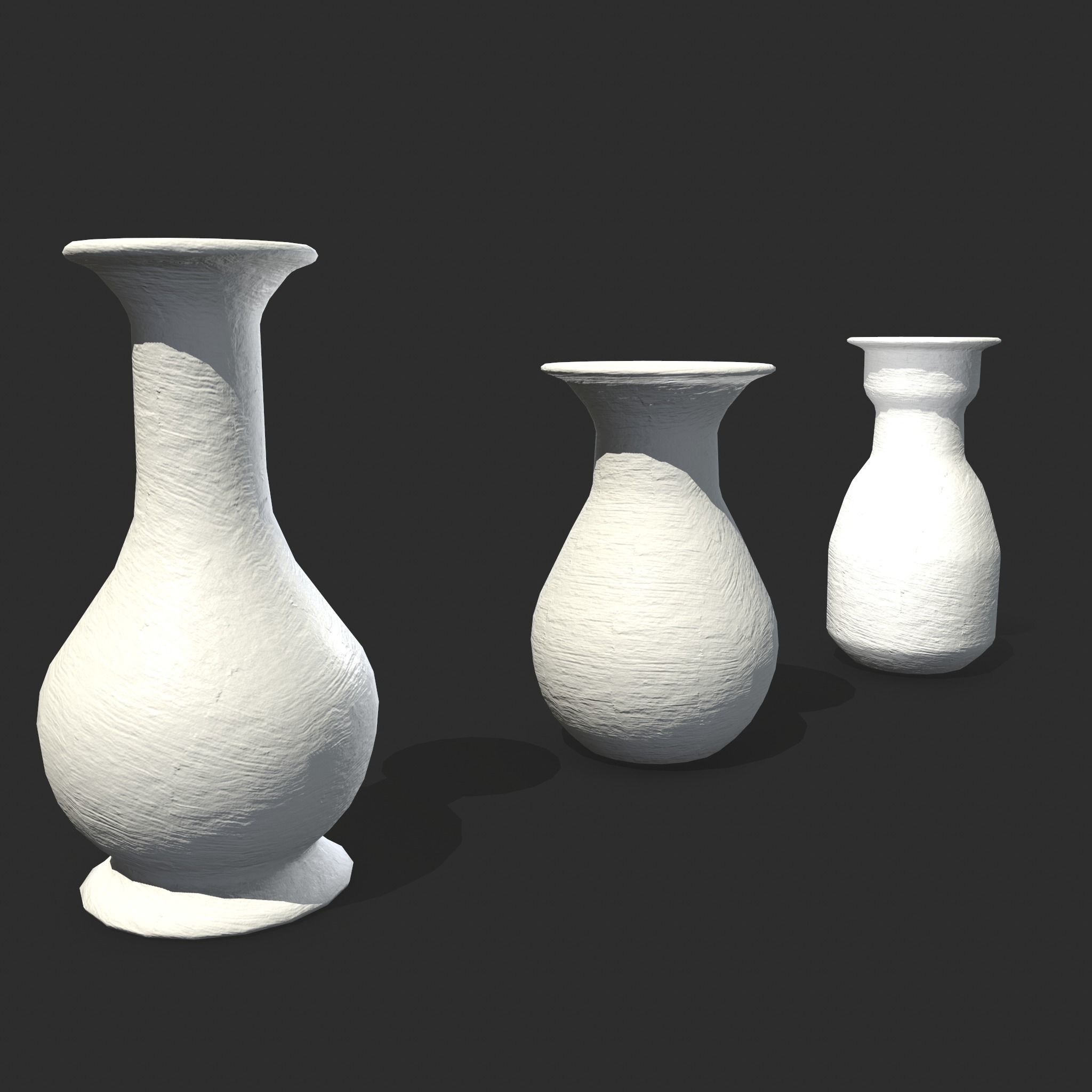 Earthenware Pottery Amphoras Low-poly 3D model_2