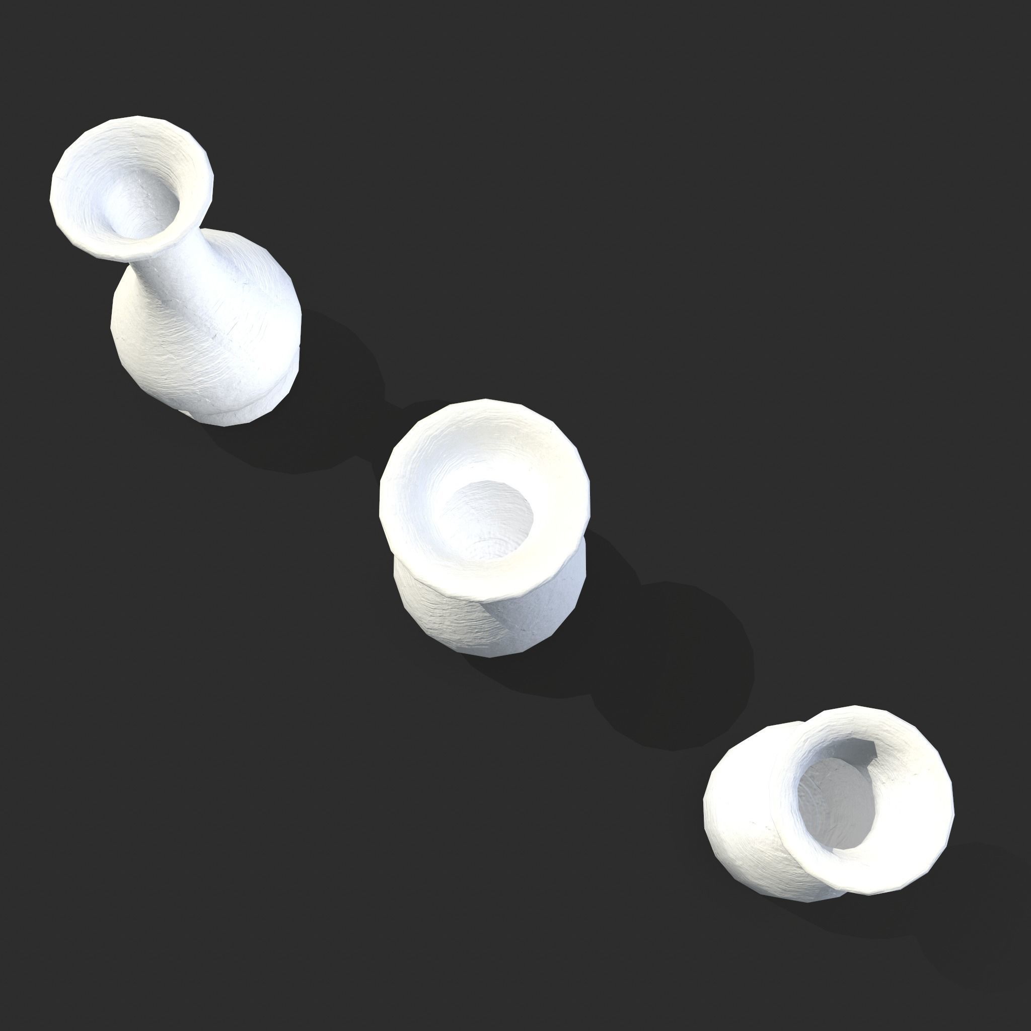 Earthenware Pottery Amphoras Low-poly 3D model_5