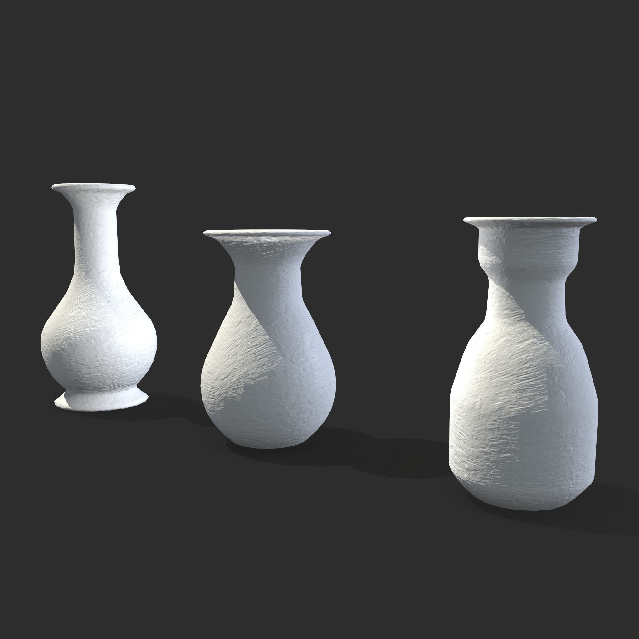 Earthenware Pottery Amphoras Low-poly 3D model_4