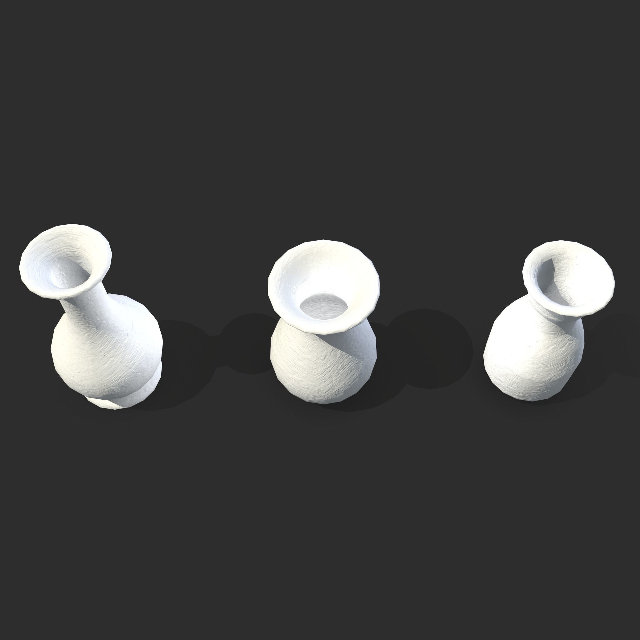Earthenware Pottery Amphoras Low-poly 3D model_3