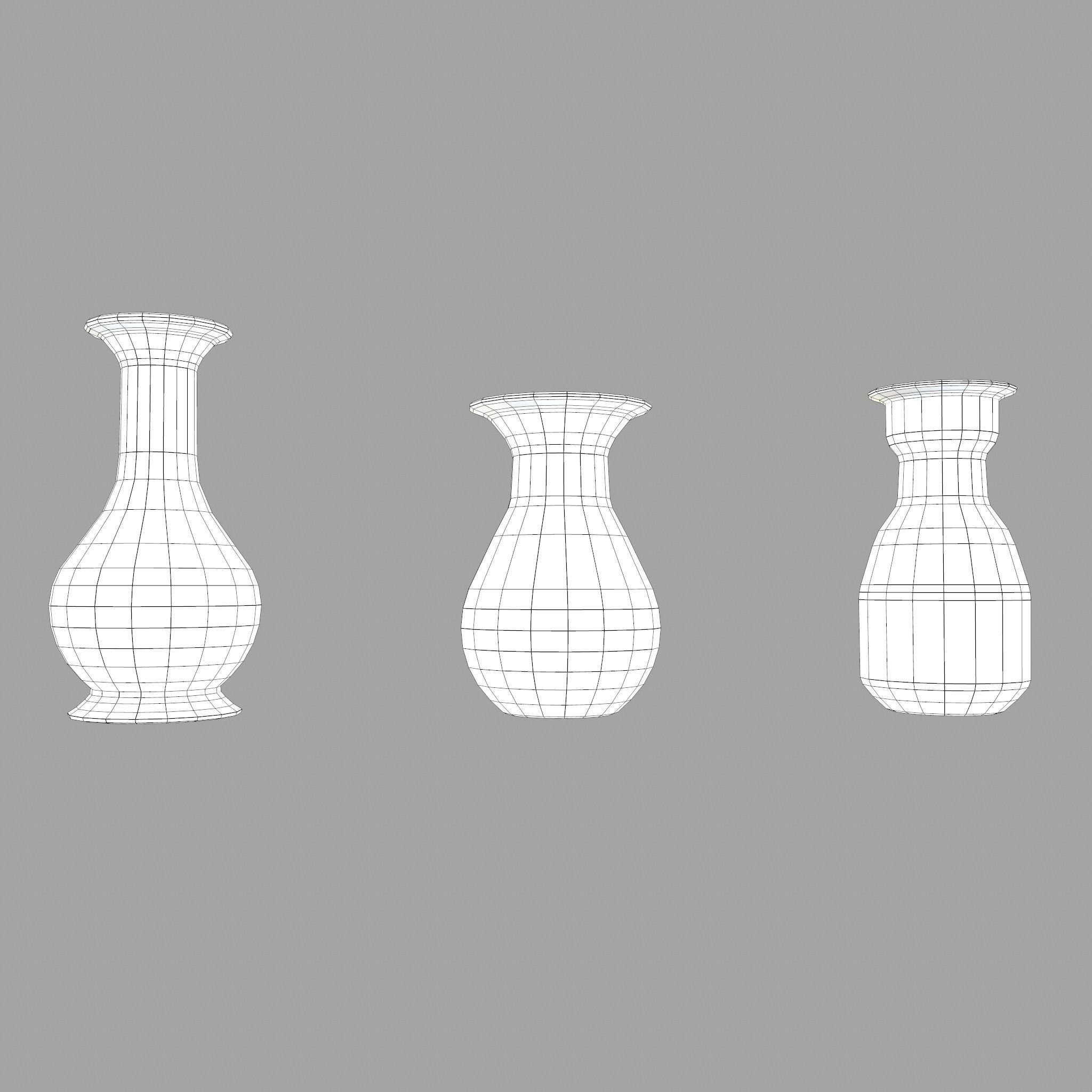 Earthenware Pottery Amphoras Low-poly 3D model_13