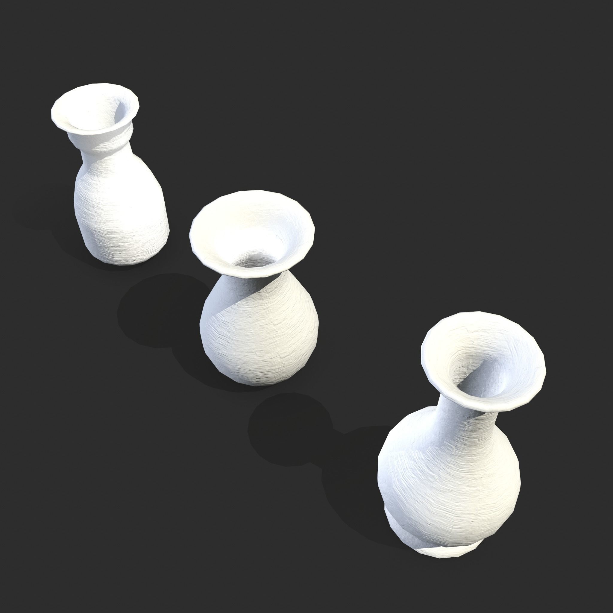 Earthenware Pottery Amphoras Low-poly 3D model_9