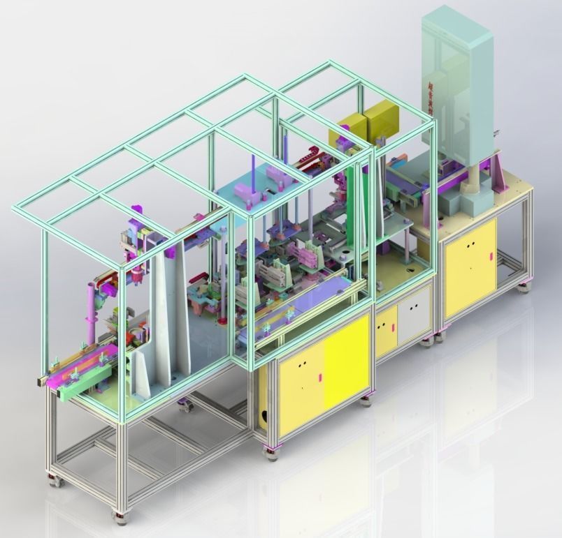 Ultrasonic Welding Leak Testing Production Line for Thermos 3D model_1