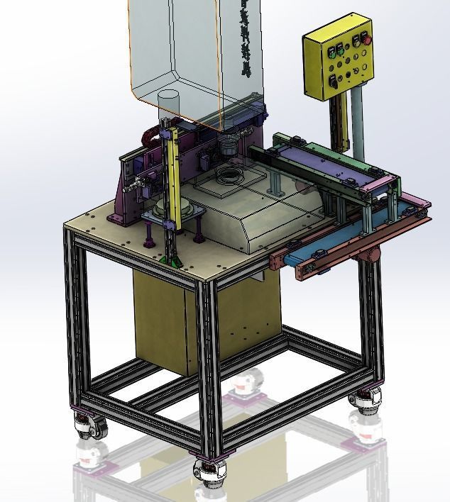 Ultrasonic Welding Leak Testing Production Line for Thermos 3D model_5