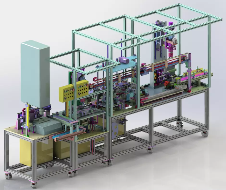 Ultrasonic Welding Leak Testing Production Line for Thermos 3D model_0