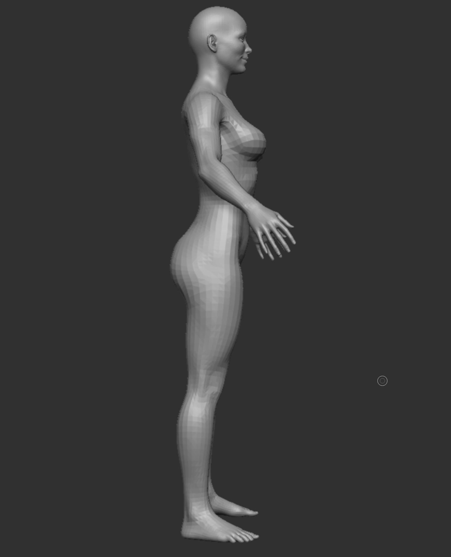 Low Poly Woman Athletic Body Happy Face Low-poly 3D model_1