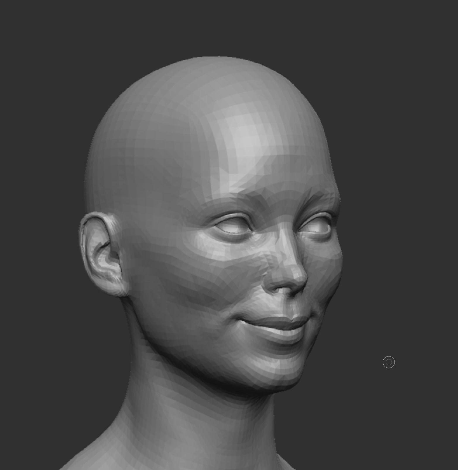 Low Poly Woman Athletic Body Happy Face Low-poly 3D model_4