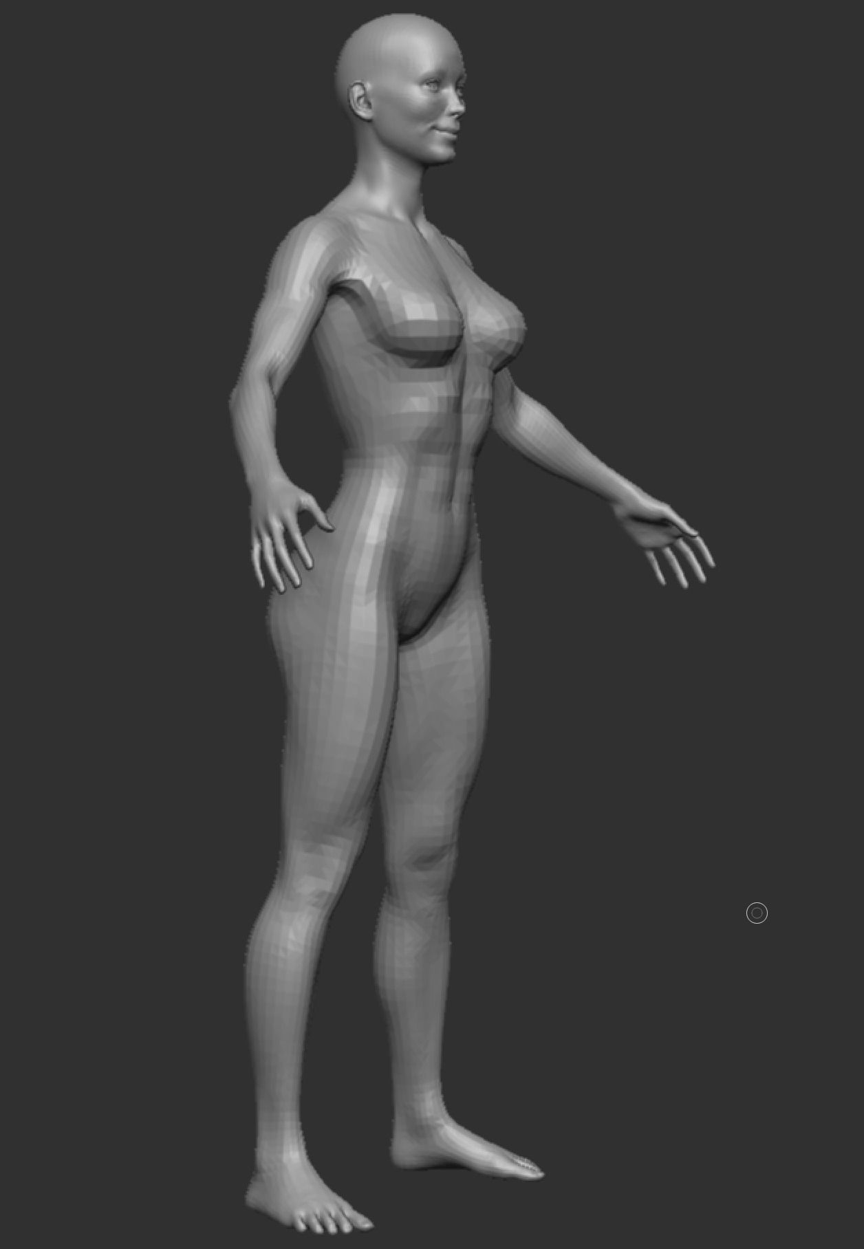 Low Poly Woman Athletic Body Happy Face Low-poly 3D model_3