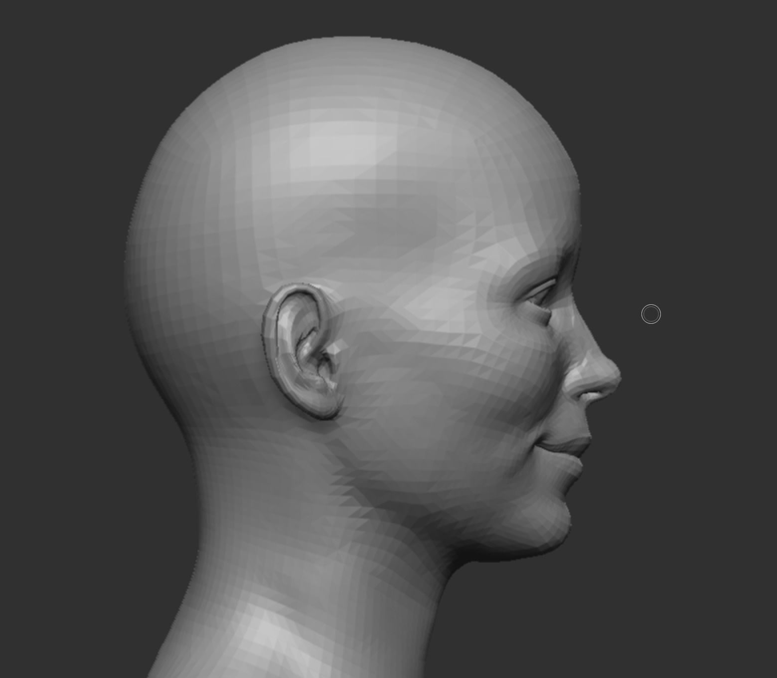 Low Poly Woman Athletic Body Happy Face Low-poly 3D model_7