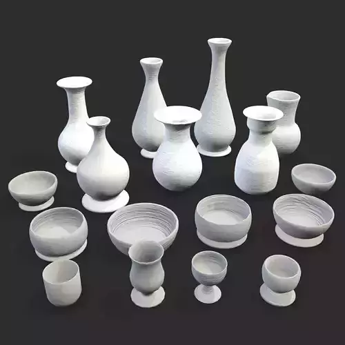 Earthenware Pottery 3D Model Collection